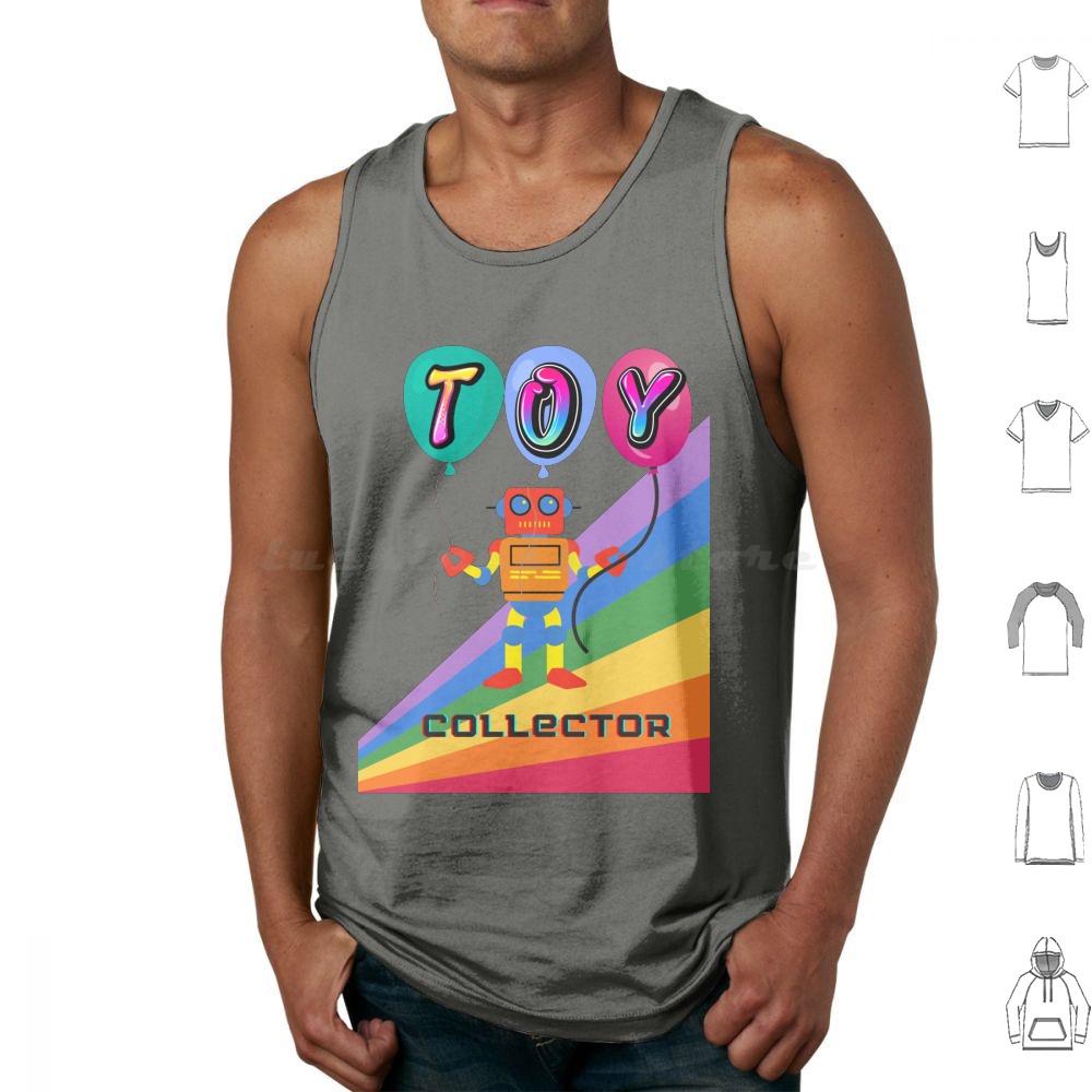 Vintage Collectibles Toys - เสื้อกล้ามลายพิมพ์สำหรับนักสะสมของเล่น แอ็คชั่นฟิกเกอร์ ของสะสม ของเล่นแนวเรโทร สนุก ย้อนยุค