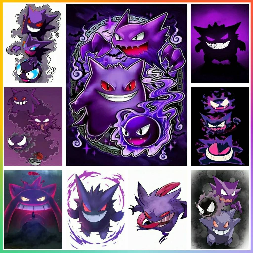 Vintage Pokemon Collectible - ภาพวาดการ์ตูนโปเกมอนแนววินเทจจากญี่ปุ่นประกอบด้วยภาพปักครอสติชขนาดใหญ่ติดเพชร5D ศิลปะโมเสกคอลเลกชันใหม่สำหรับเด็ก