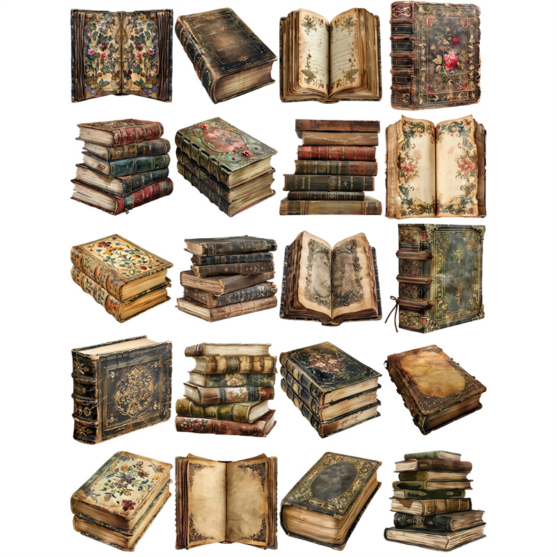 20 ชิ้น/แพ็คหนังสือวินเทจสติกเ - Vintage Collectible Books บทวิจารณ์และราคา