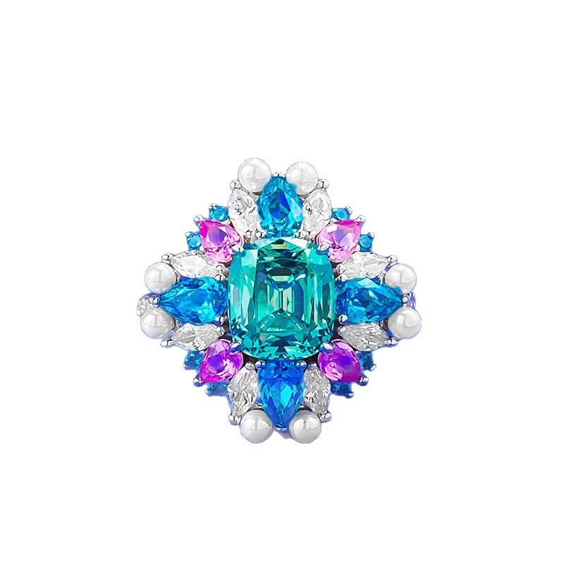 แหวนค็อกเทลประดับพลอยสีรุ้ง รุ - Vintage Collectible Jewelry บทวิจารณ์และราคา