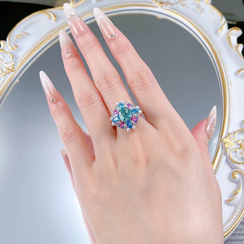 แหวนค็อกเทลประดับพลอยสีรุ้ง รุ - Vintage Collectible Jewelry บทวิจารณ์และราคา